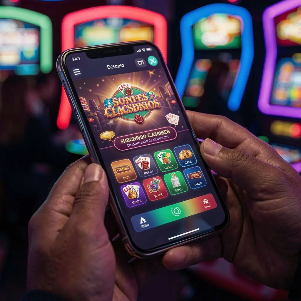 MVP789 App – Spin exciting slot games with smooth mobile gameplay Close-up of hands playing colorful slot games on the MVP789 casino app with glowing neon visuals on a smartphone screen